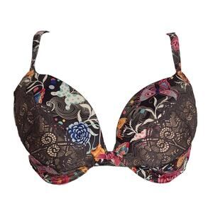 evollove Multicolor lace butterfly Floral Bra size 38F